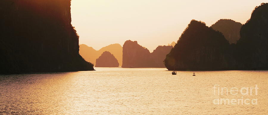Silhouettes Gigantic Limestones Ha Long Bay Vietnam  Photograph by Chuck Kuhn