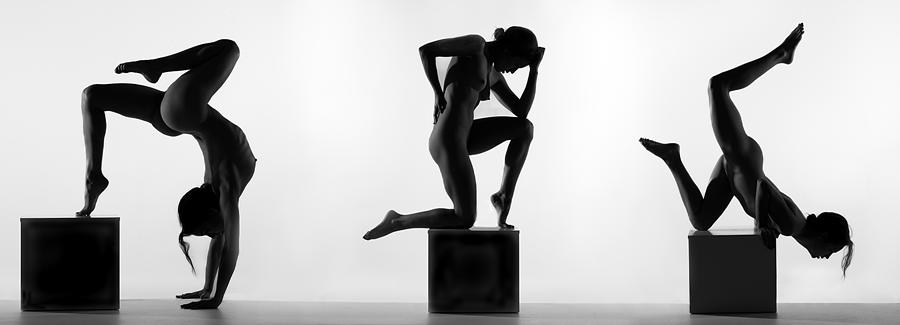 Nude Photograph - Silhouettes In The Studio by Joan Gil Raga