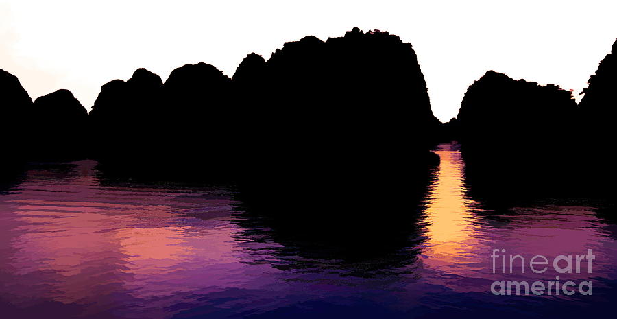 Silhouettes Limestone Vietnam Enhanced   Photograph by Chuck Kuhn