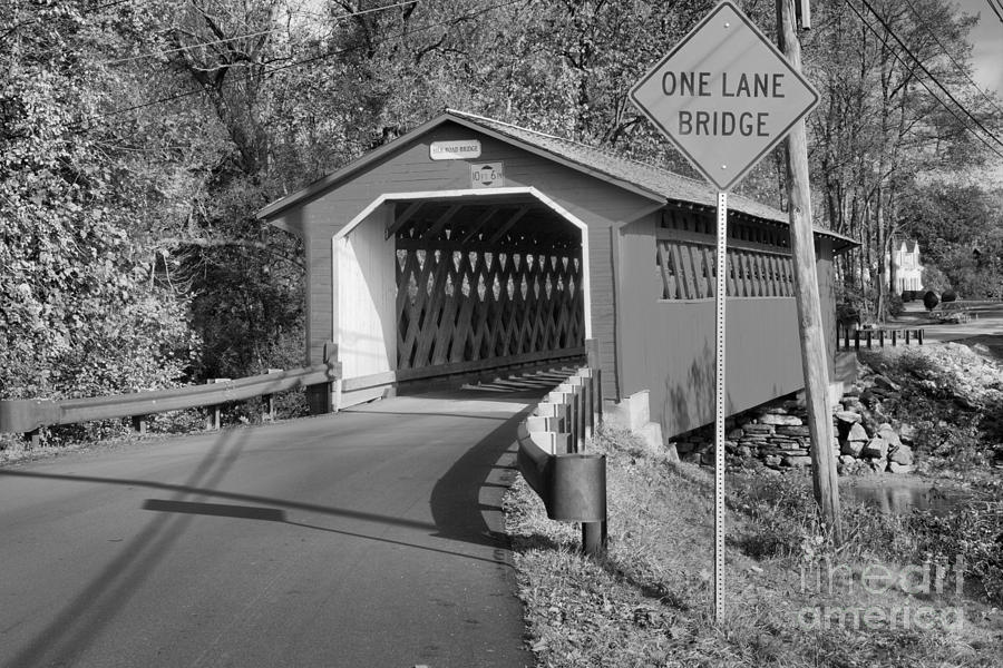 Silk Road One Lane Bridge Black And White Photograph by Adam Jewell