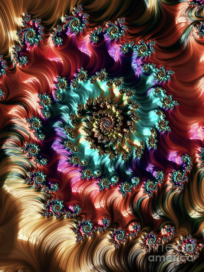 Colorfull Silk Spiral Digital Art by Liliana Pop Schroffel - Fine Art ...