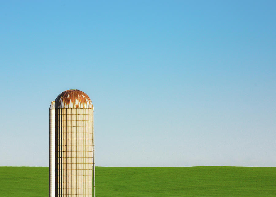 Silo on Blue and Green Photograph by Todd Klassy