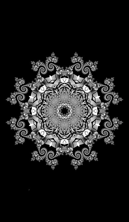 Pattern Digital Art - Silver 4 by Fractalicious