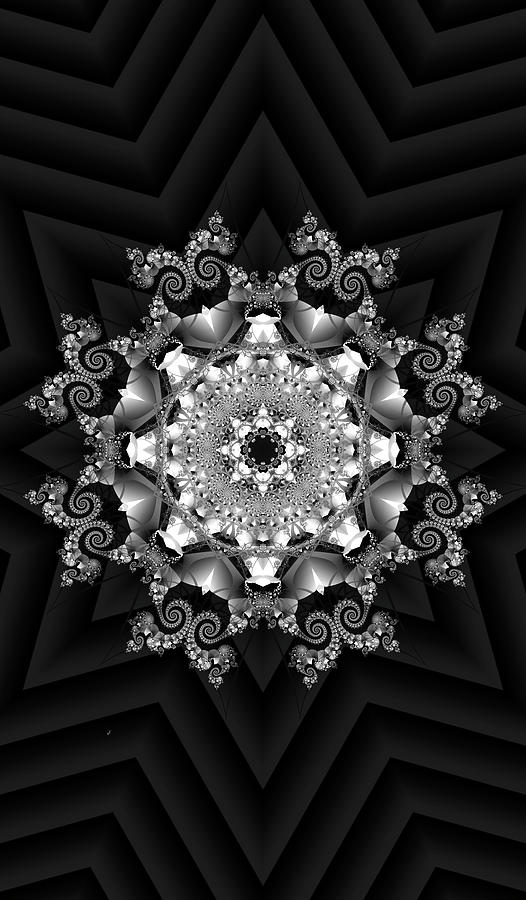 Pattern Digital Art - Silver 5 by Fractalicious