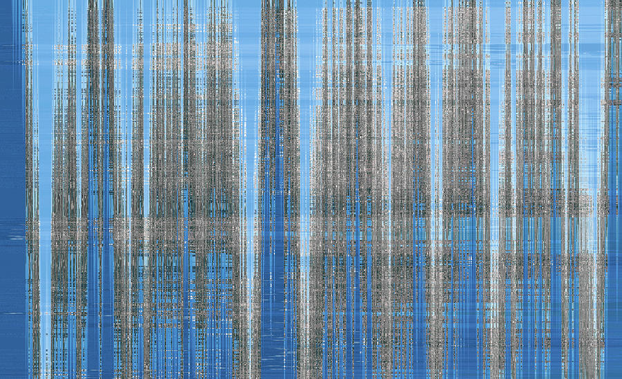 Abstract Photograph - Silver Blue Plaid Abstract #4 by Patti Deters
