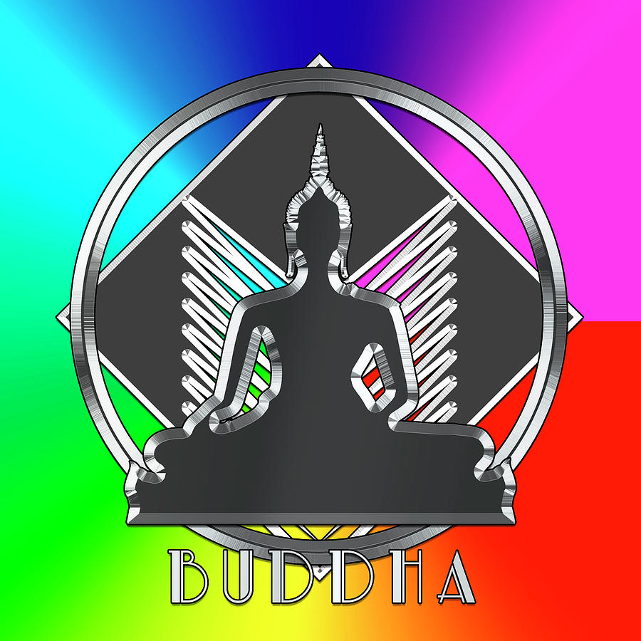 Silver Buddha Rainbow Digital Art by Chuck Staley