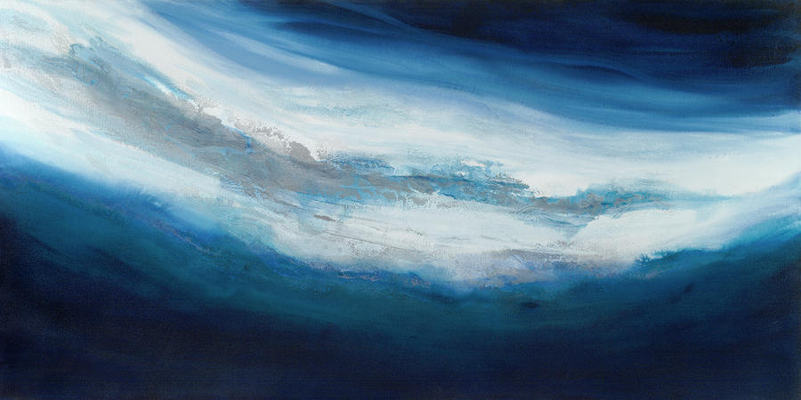 Abstract Painting - Silver Current by Teodora Guererra