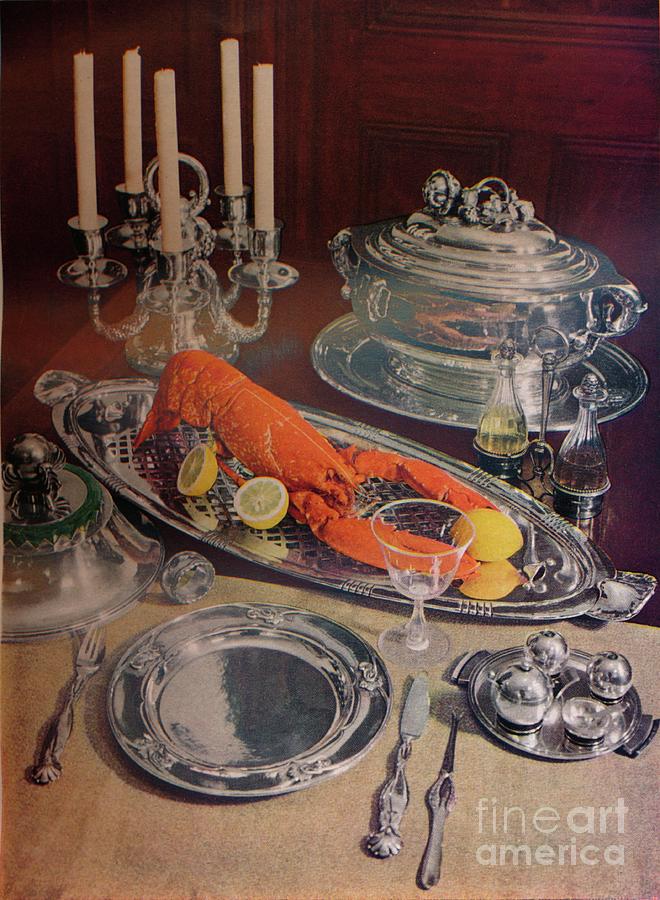 Silver Dinner Service Drawing by Print Collector