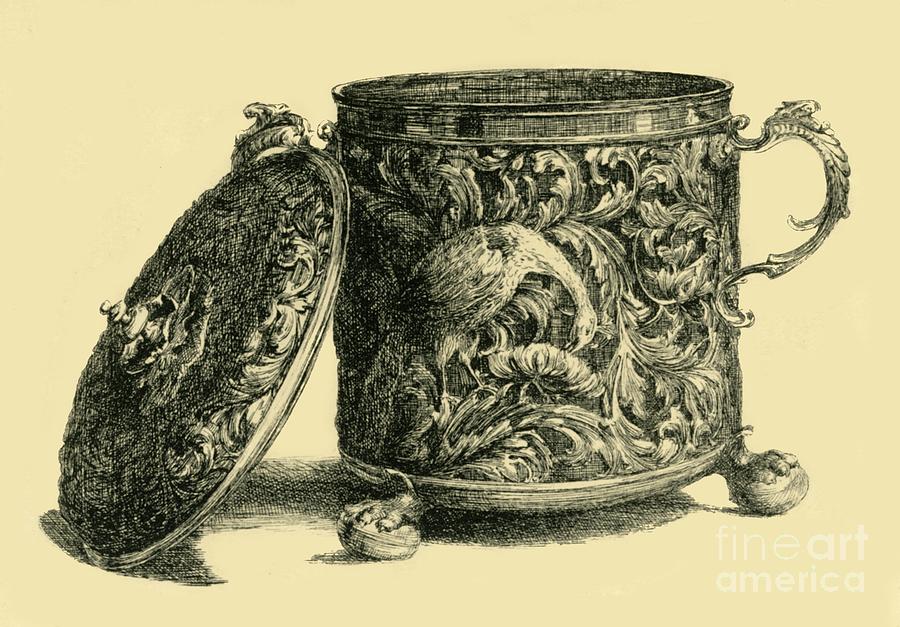 Silver Gilt Cup And Cover Drawing by Print Collector