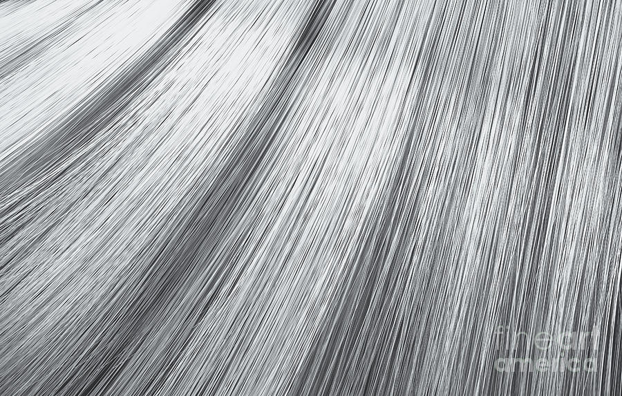 Silver Hair Blowing Closeup Digital Art