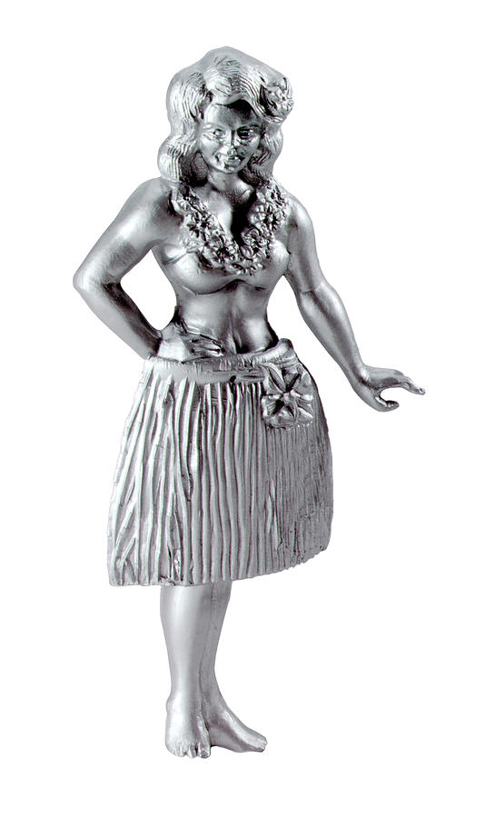 Vintage Drawing - Silver Hula Dancer by CSA Images