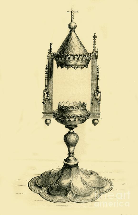 Silver Monstrance Or Reliquary Drawing by Print Collector