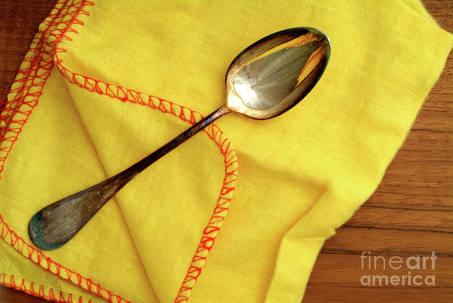 Silver Spoon And Polishing Cloth Photograph by Martyn F. Chillmaid/science Photo Library