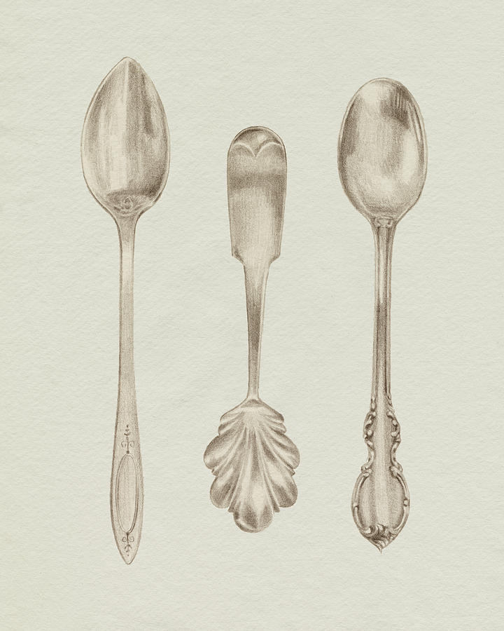 Kitchen Painting - Silver Spoon II by Grace Popp