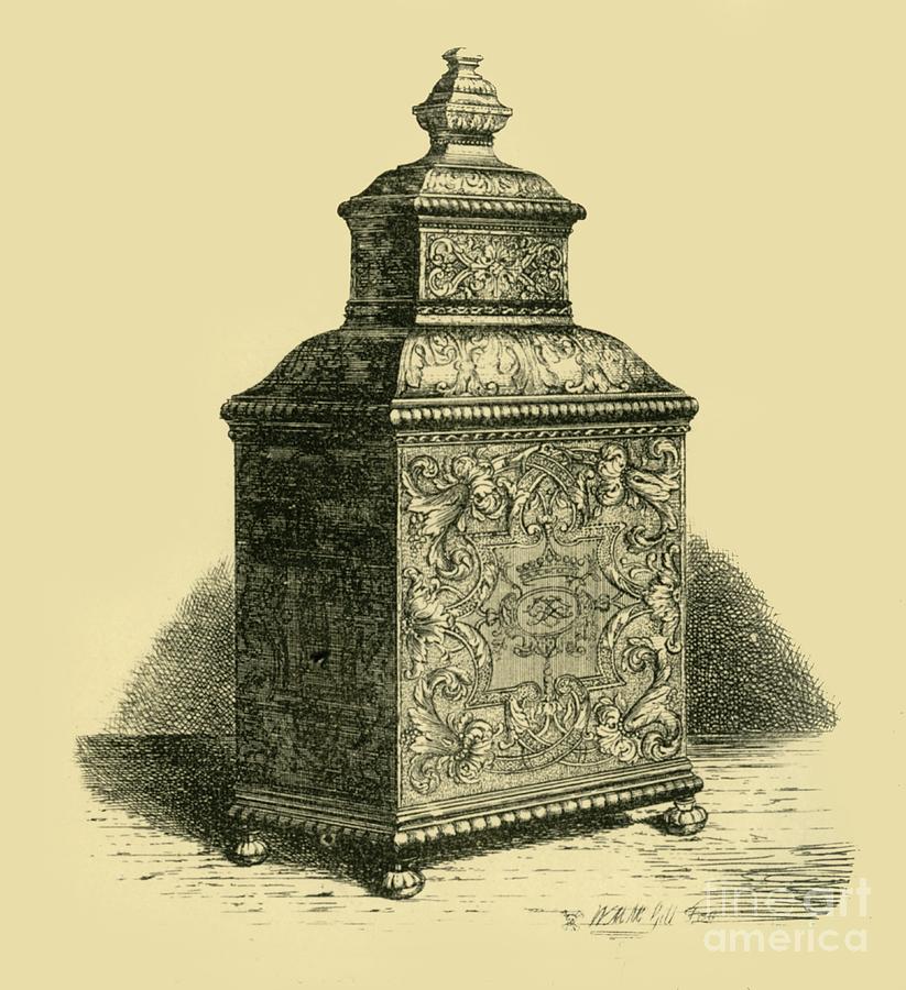 Silver Tea Caddy Drawing by Print Collector