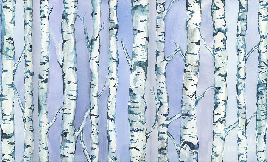 Into The Woods Painting - Silverbirch Forest by Elizabeth Rider