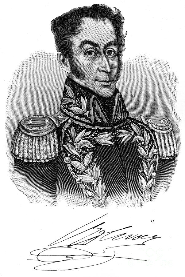 Simon Bolivar, 19th Century South Drawing by Print Collector