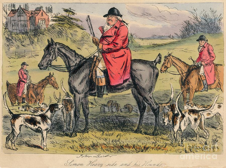 Simon Heavy - Side And His Hounds, 1865 Drawing by Print Collector