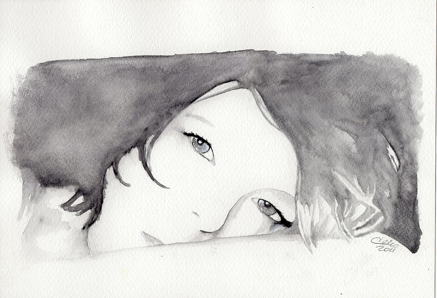 Simona on the pillow Painting by Raffaello Saverio Padelletti