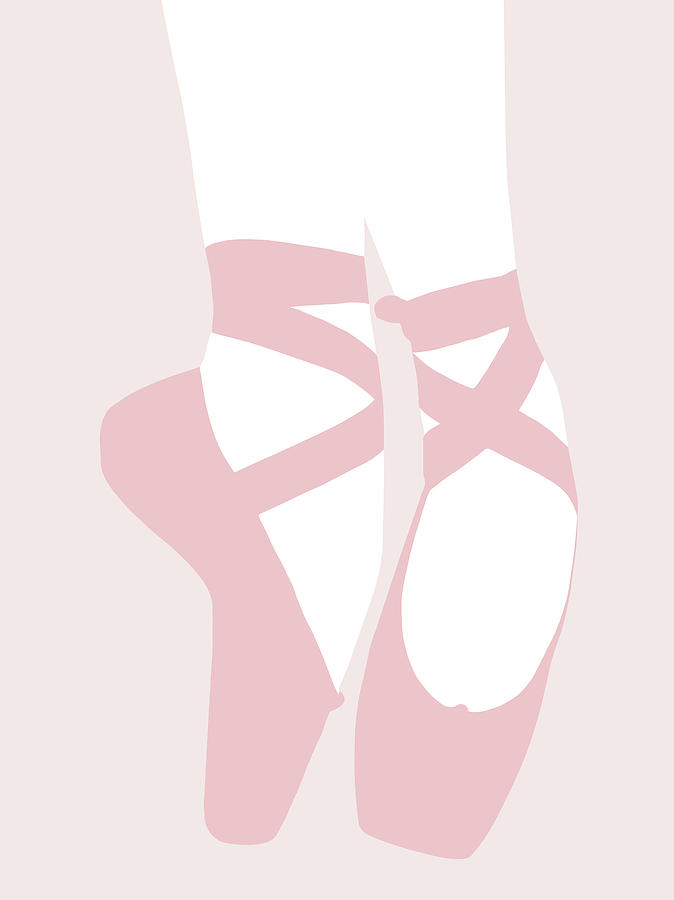 Simple Ballet Pointe Shoes - Pink and 