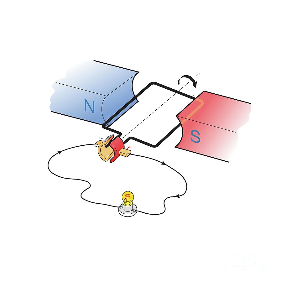 Simple Direct Current Generator by Science Photo Library