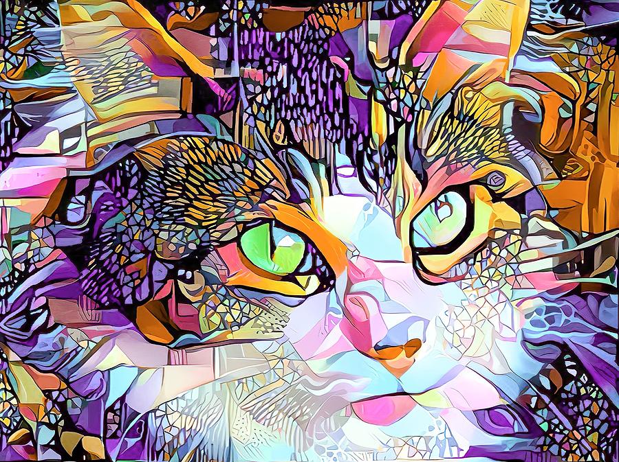 Simple Orange Cat Colors Digital Art by Don Northup