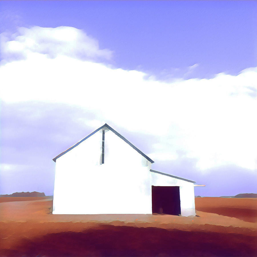Simple White Barn Digital Art by Richard Parker
