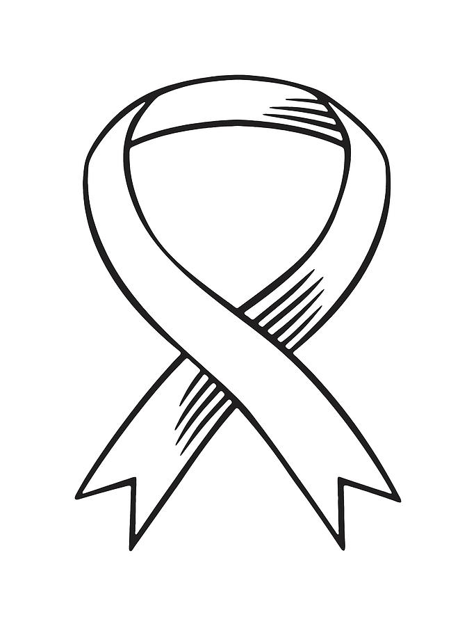 Simple white ribbon Drawing by CSA Images - Fine Art America