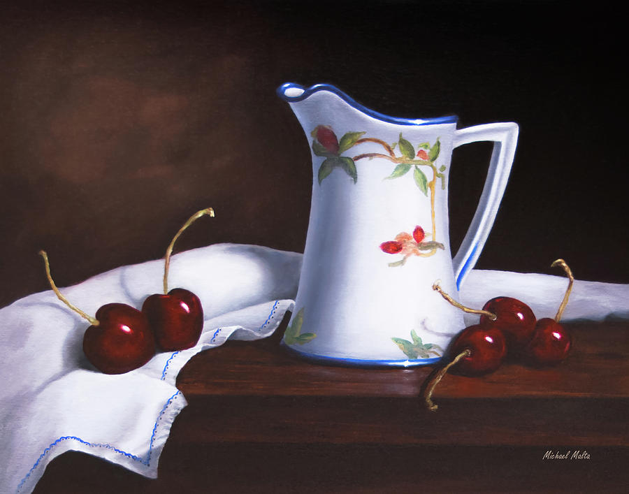 Cherries Painting - Simply Cherries by Michael Malta