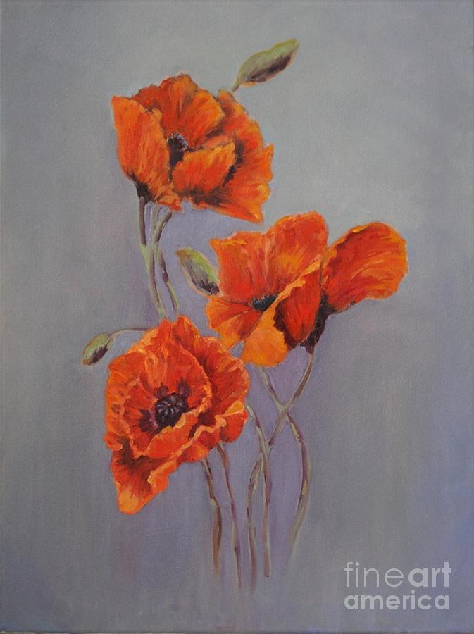 Simply Poppies Painting by B Rossitto