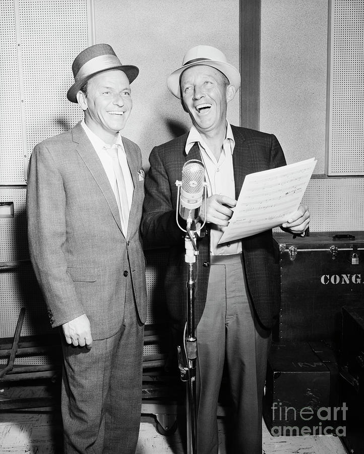 Sinatra And Crosby In Recording Studio Photograph by Bettmann