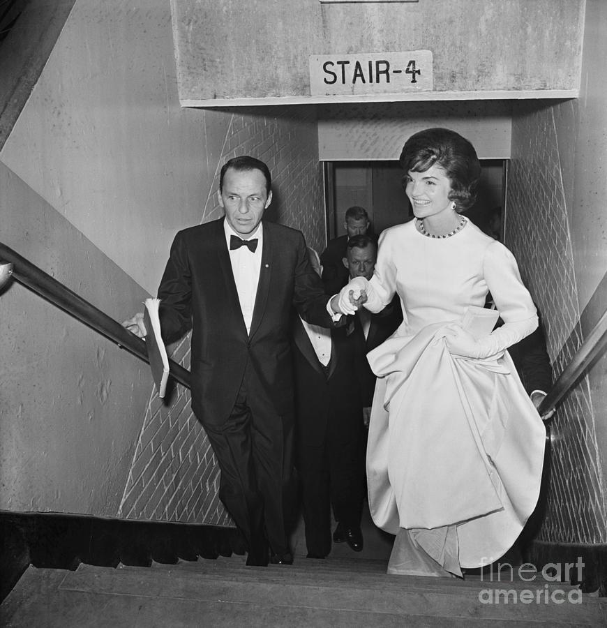 Sinatra Leads Mrs. Kennedy Up Stairs Photograph by Bettmann