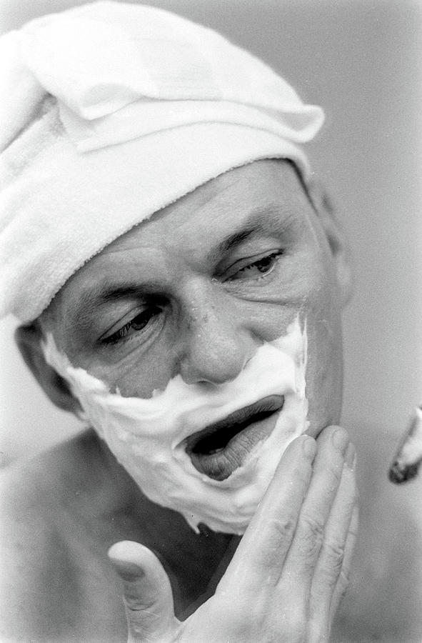 Sinatra Shaving Photograph by John Dominis