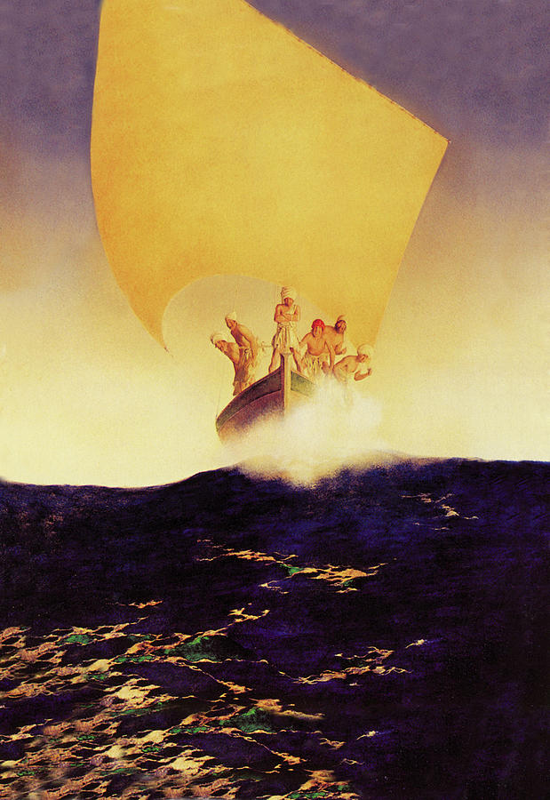 Sinbad and his Seven Brothers Painting by Maxfield Parrish