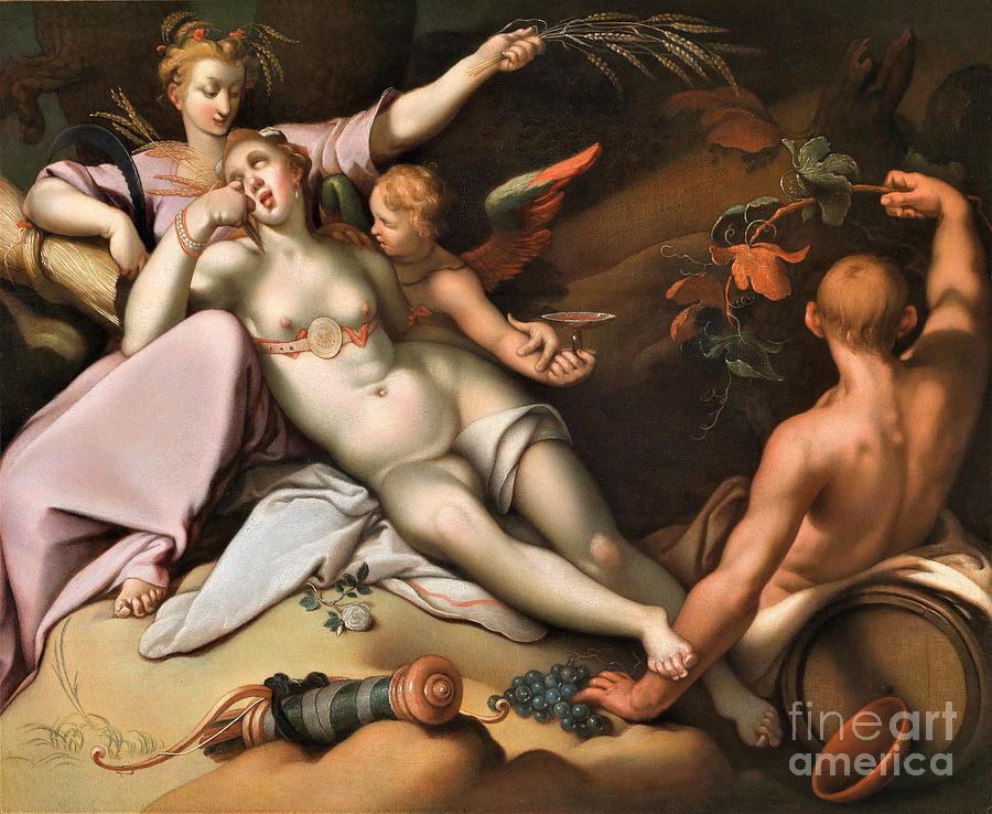 Sine baccho et cenere friget Venus Painting by Thea Recuerdo
