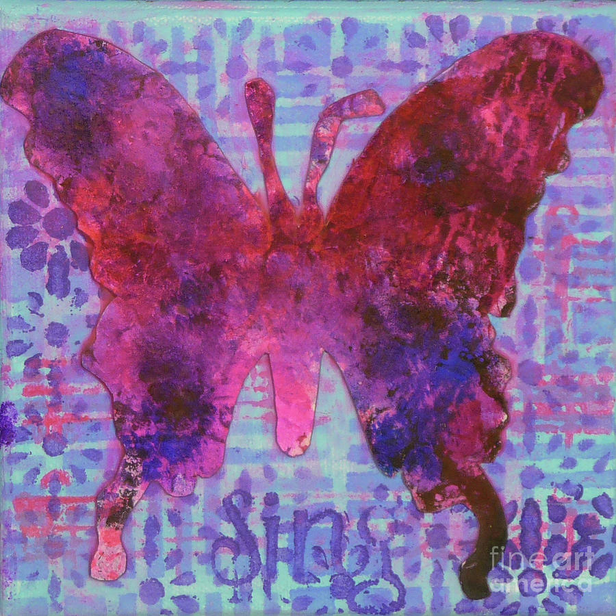 Sing Butterfly Mixed Media by Lisa Crisman