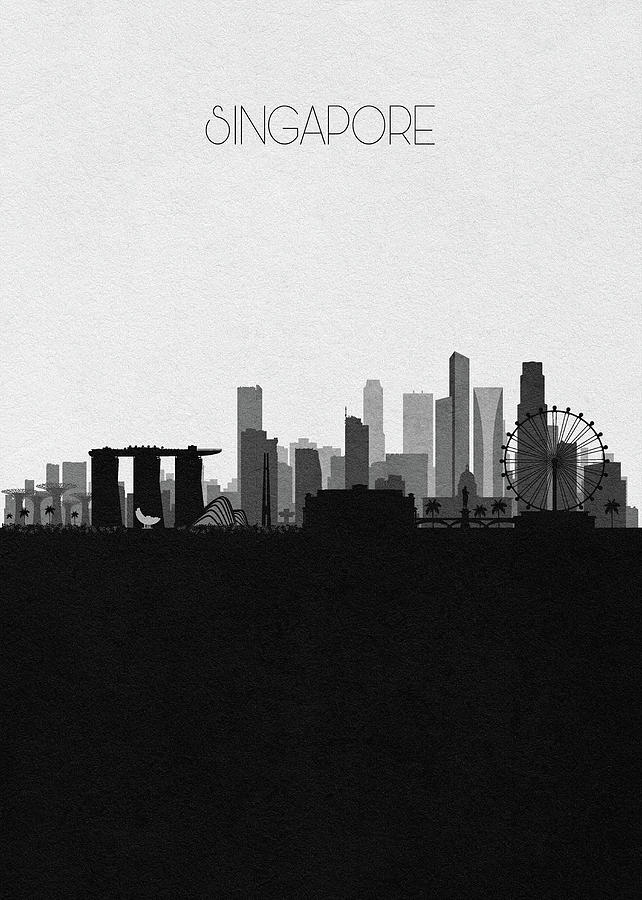 Singapore Cityscape Art Digital Art by Inspirowl Design