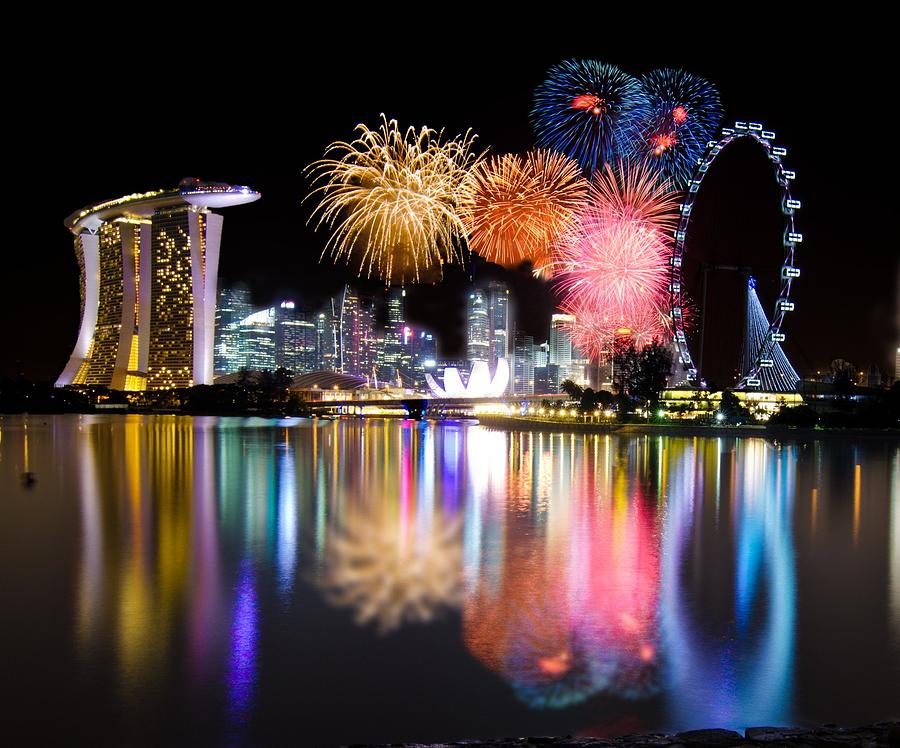 Singapore Countdown 2012 Firework Photograph by Guowen Wang