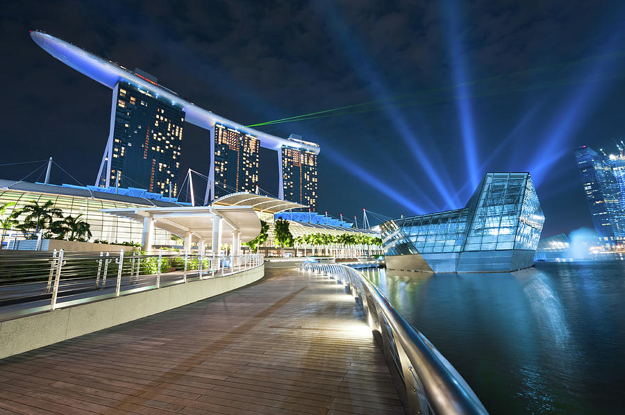 Singapore Laser Show Photograph by Tomml