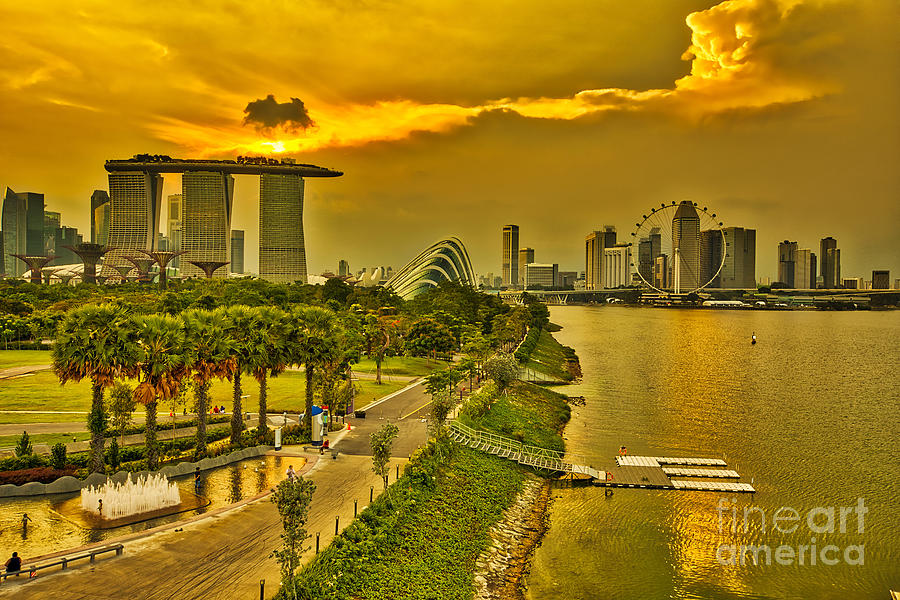 Singapore Marina Barrage Dam Photograph by Benny Marty