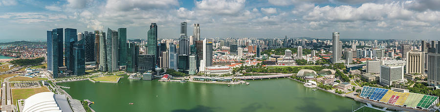 Singapore Marina Bay Cbd Aerial Photograph by Fotovoyager