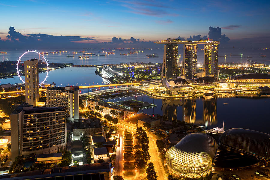 Singapore Marina Bay Rooftop View Photograph by Prasit Rodphan - Fine ...