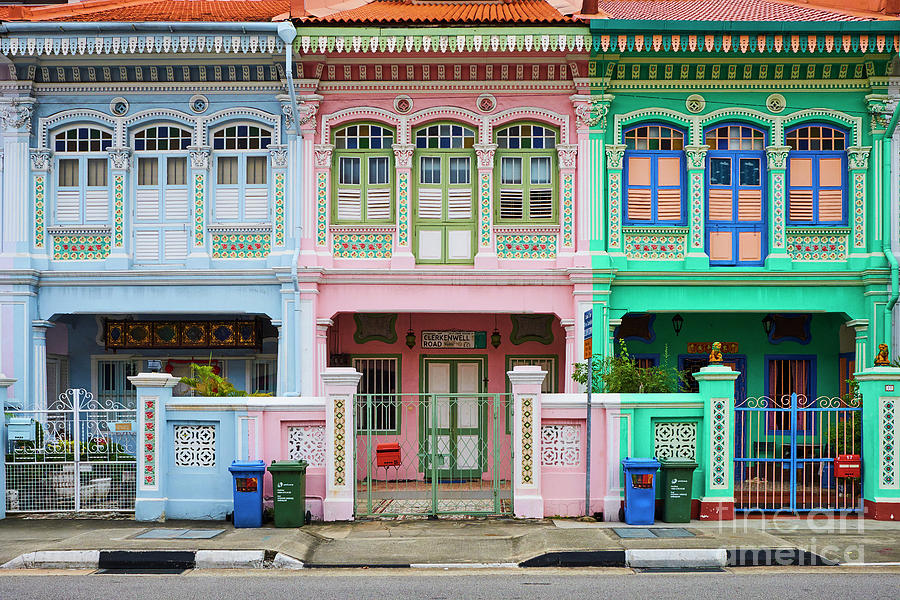 Singapore, Peranakan Houses In Euros Photograph by Tuul & Bruno Morandi