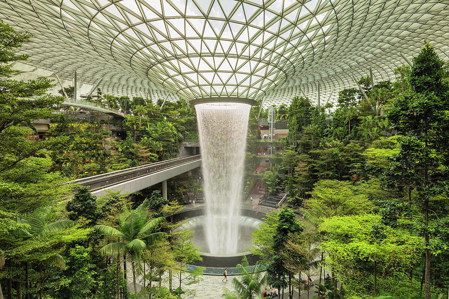 Singapore, Singapore City, Jewel, Indoor Waterfall, Changi Airport ...