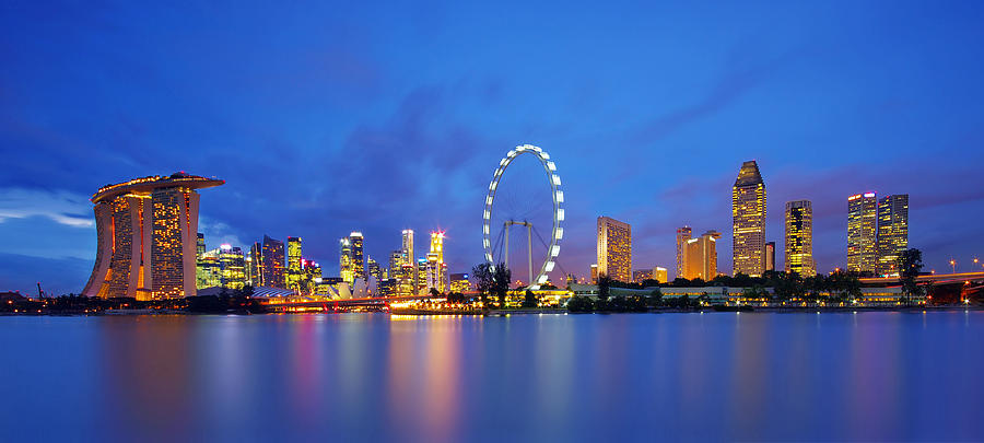 Singapore Skyline At Twilight Photograph by Cheoh Wee Keat