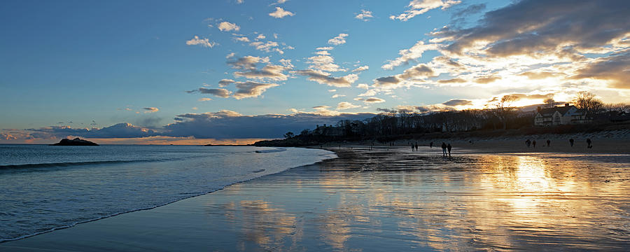 Singing Beach as Sunset Panorama Manchester MA Photograph by Toby McGuire