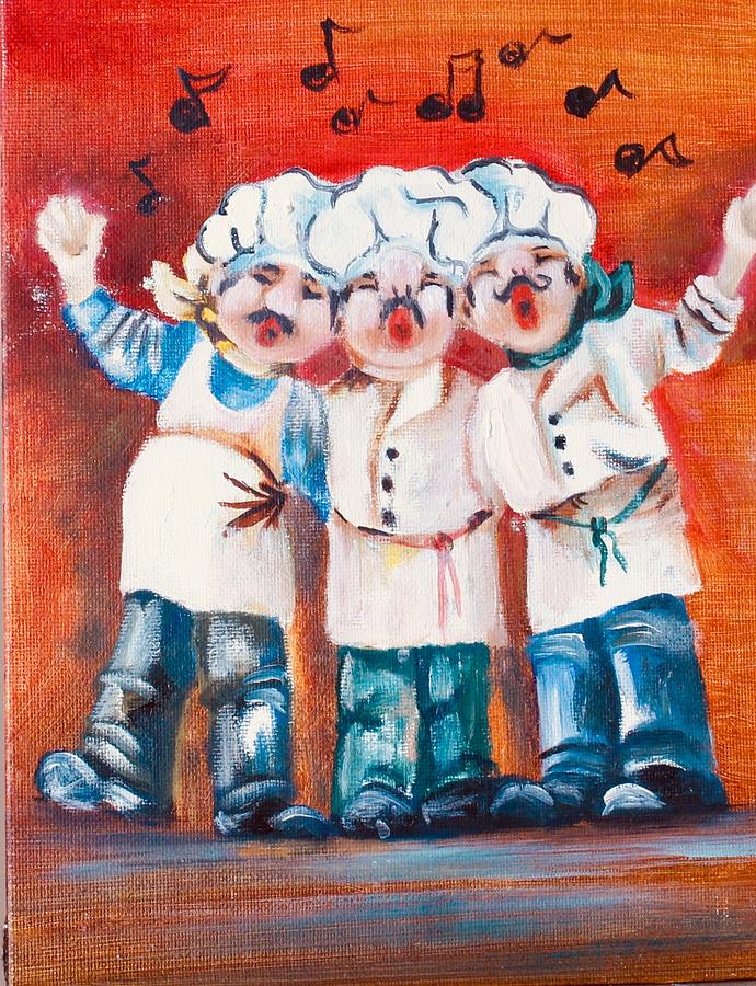 Singing Waiters Painting by Patricia Halstead