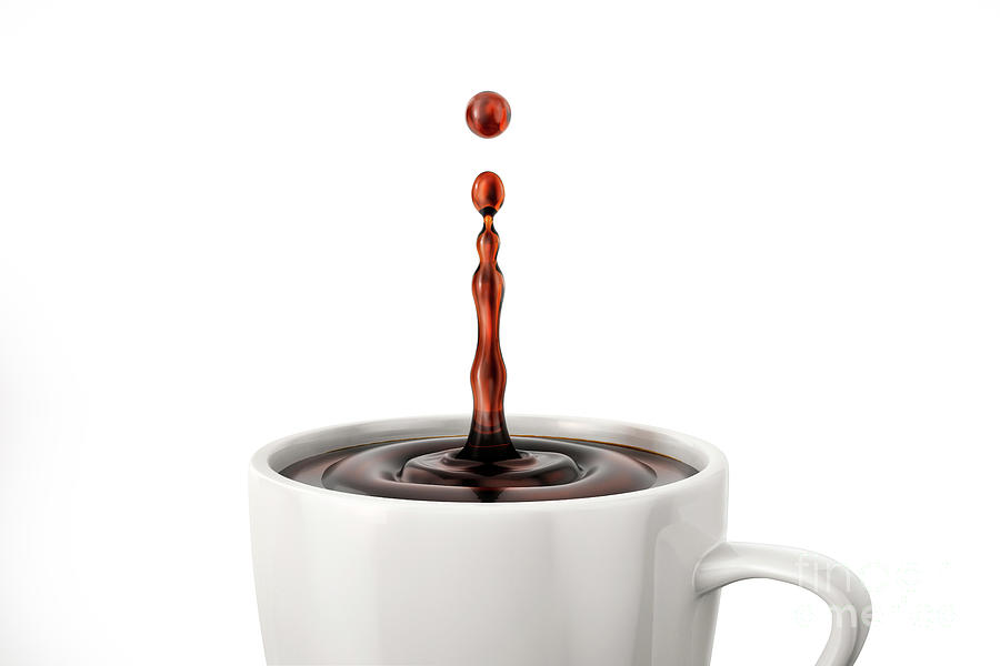 Single Coffee Drop Splash In Mug Photograph by Leonello Calvetti/science Photo Library