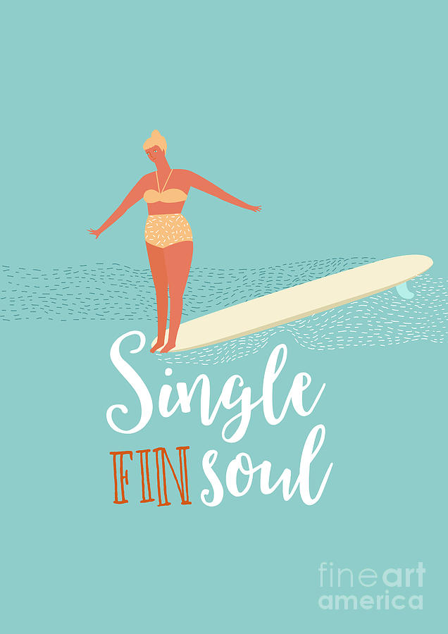Surfing Digital Art - Single Fin Longboard Surfing by Nicetoseeya Surfing Digital Art - Single Fin Longboard Surfing by Nicetoseeya
