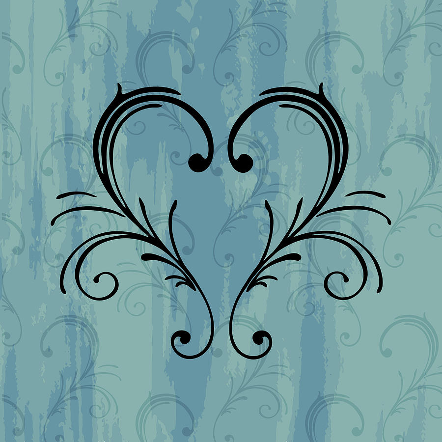 Single scroll on bue by Jocelyn Friis Single scroll on bue by Jocelyn Friis
